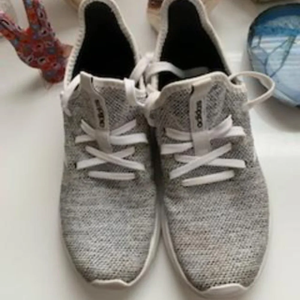 Adidas Womens Cloudfoam Pure DB0695 Gray Running Shoes Sneakers Size 7